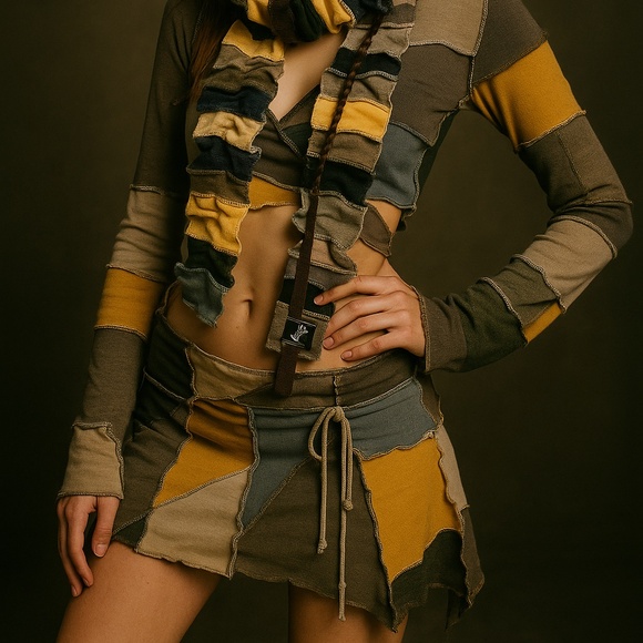 Myco Anna Scarf Deconstructed Long Warm Fall Neutral Earthy - Picture 1 of 10